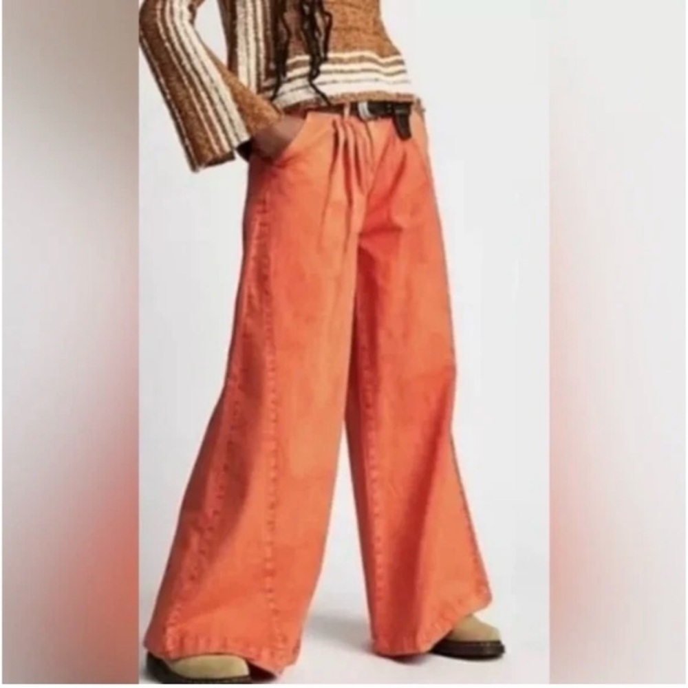 NWOT Free People We The Free Denim Equinox Trouser Wide Leg Pants
